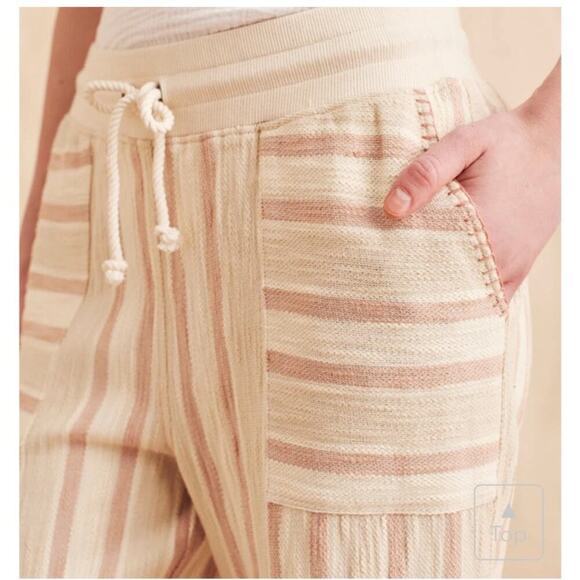 FAHERTY Day Tripper Striped Cotton Wide Leg Woven Pants, Size Small - Picture 3 of 12